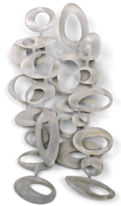 freeform olive metal wall sculpture