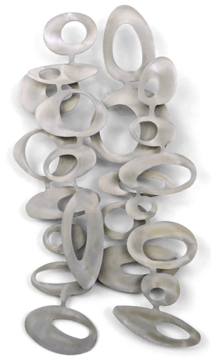 freeform olive metal wall sculpture