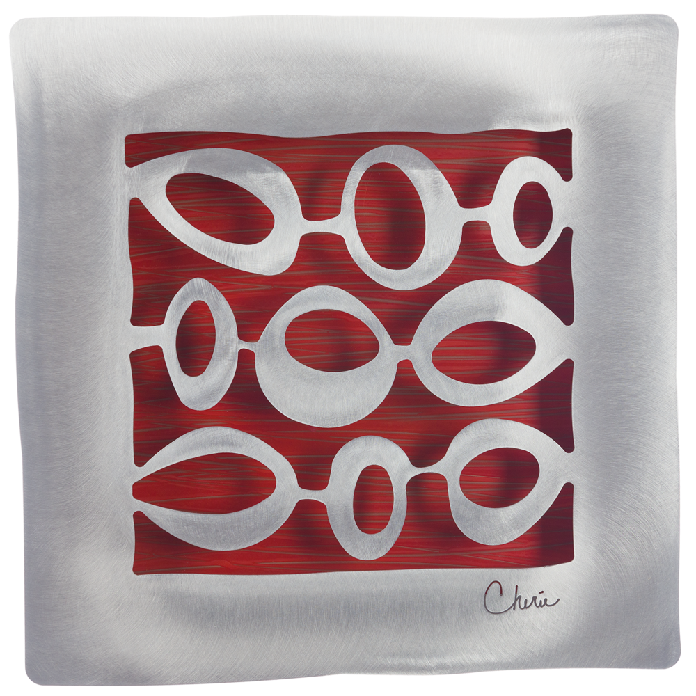red olive pattern metal wall tile