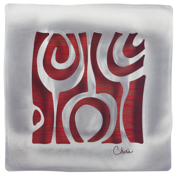 product photo for square onion flower metal wall art