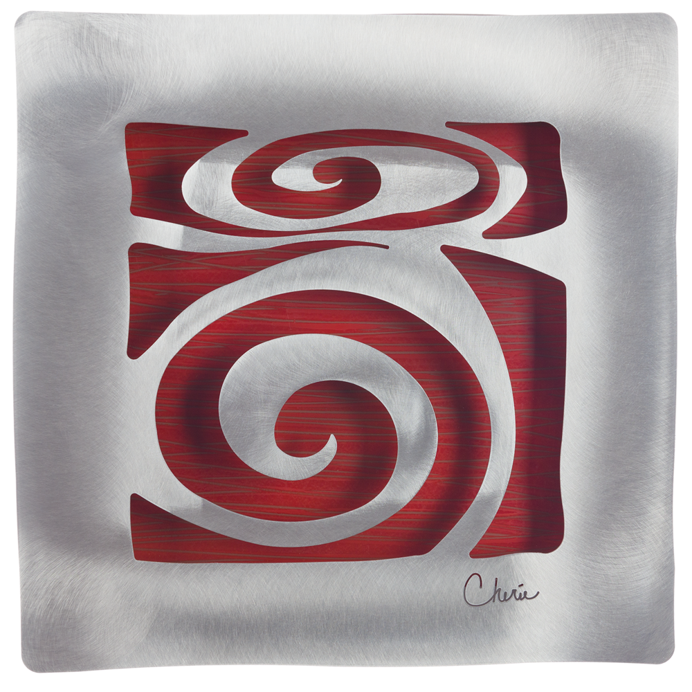 red spiral wall tile