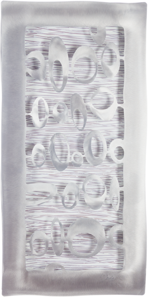 Modern "Space Olive" Style Rectangular Metal Wall Art