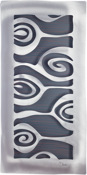 Abstract "Onion Flower" Inspired Rectangular Metal Wall Decor