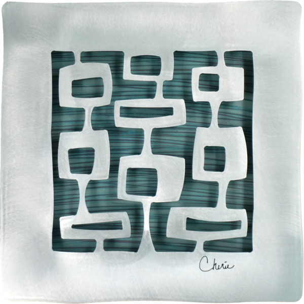 Modern Metal Squares Wall Art Tile - Square