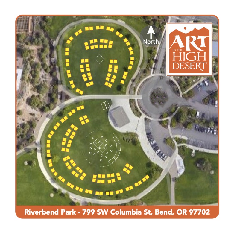 Aerial map of Riverbend Park, Bend, OR.