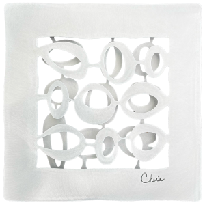 round shapes cut out of aluminum and assembled into a 3d wall tile
