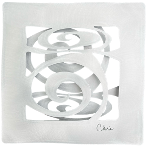 spiral shapes cut out of aluminum and assembled into a 3d wall tile
